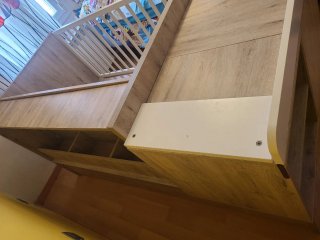 Cuna convertible madera y blanco