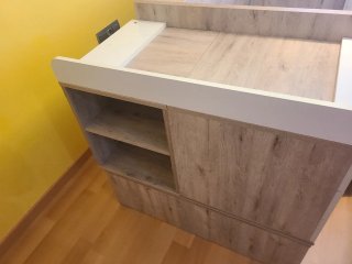 Cuna convertible madera y blanco