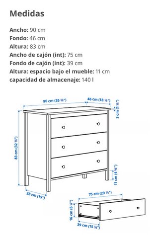 Cómoda y mesita de noche blanca IKEA