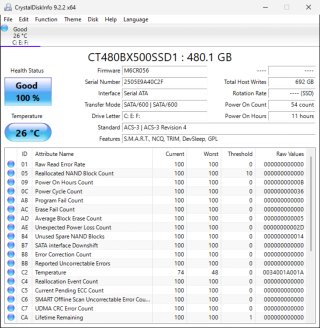 Disco duro SSD Crucial BX500 480GB