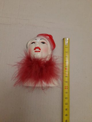 Figura Cabeza mujer escayola decorada