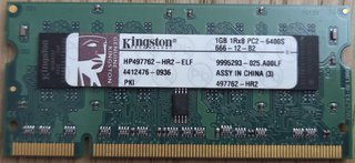 Memoria RAM Kingston 1GB PC2-6400S DDR2