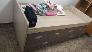 Cama nido 90x200 con cajones y colchón