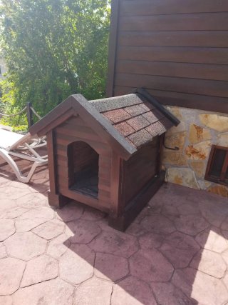 Caseta de madera para perro
