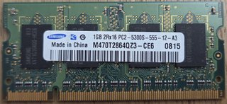 Memoria RAM Samsung 1GB PC2-5300S Portátil