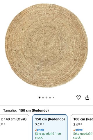 Alfombra Redonda Yute Natural HAMID
