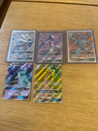 Cartas Pokémon GX Solgaleo, Mewtwo, Machamp