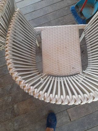 Sillas de exterior de mimbre blanco