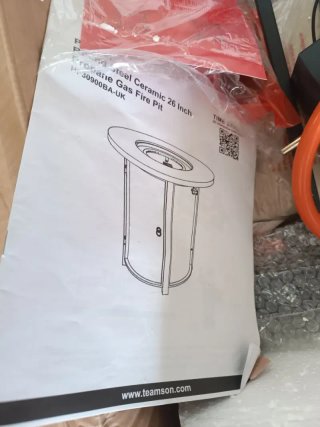 Mesa quemador gas metal piedra