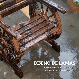 Silla de jardín de madera con ruedas