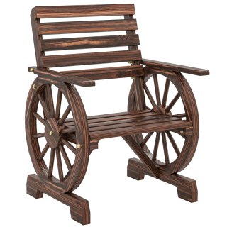 Silla de jardín de madera con ruedas