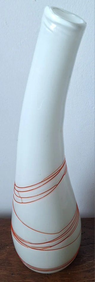 JARRON VINTAGE VIDRIO OPALINO SOPLADO A MANO