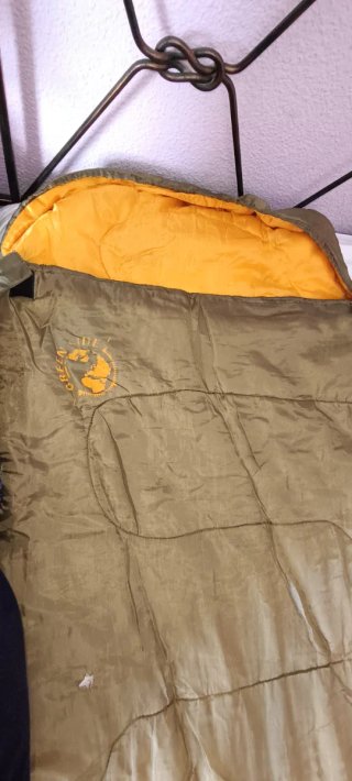 Saco de dormir GREEN SIDE  verde interior naranja