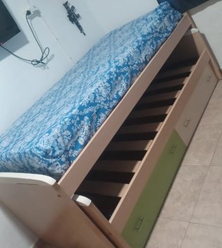 Cama nido de madera con cajones grandes