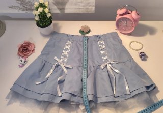 Falda coquette azul con cordones