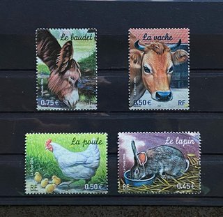 4 Sellos nuevo de Francia 2004 Yvert 3663/65