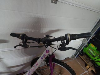 Bicicleta infantil blanca y morada