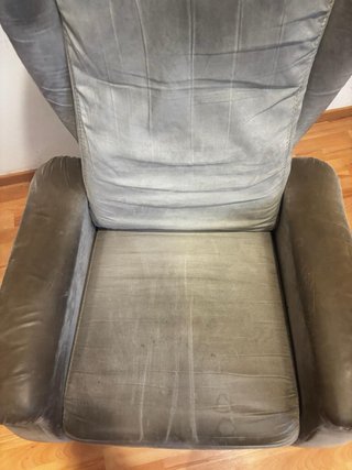 Sillón reclinable de terciopelo gris