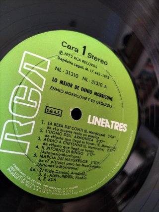 LP Ennio Morricone Lo Mejor De RCA
