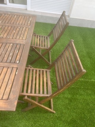 6 Sillas de Madera Exterior + mesa de regalo