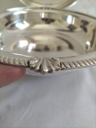 Vajilla antigua plata plateado portafritos fuente
