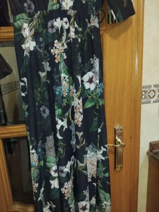Vestido camisero largo estampado floral T.L