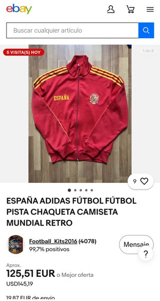 Chaqueta Adidas España Retro Mundial Sin Uso