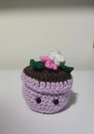 Maceta crochet flor/suculenta