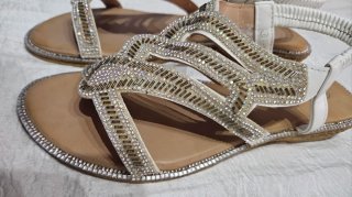 Sandalias Sunsea Blancas Brillantes Talla 41