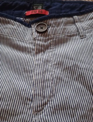 Pantalón corto rayas blanco/azul