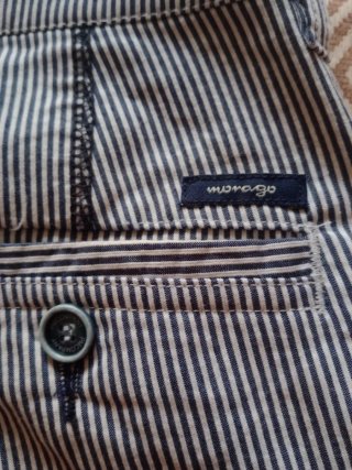 Pantalón corto rayas blanco/azul