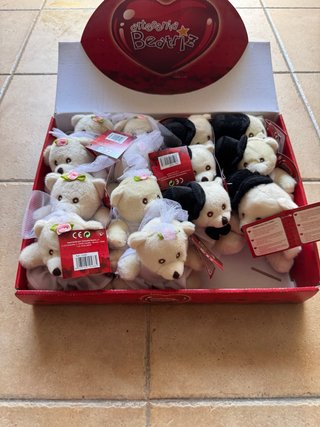 Lote de 12 Peluches Ositos Novios