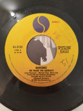 SINGLE RAMONES VINILO 7" PUNK ROCK MISSPRINT