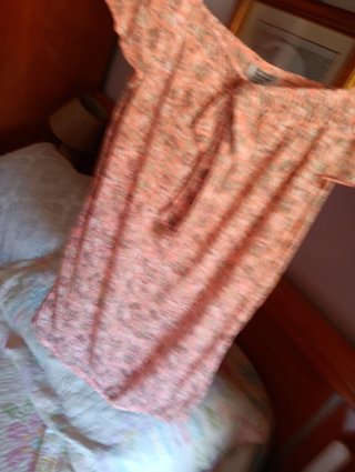 Top Pull&Bear floral naranja/rosa