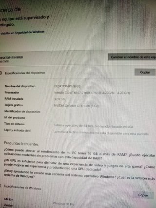 PC Gaming i7 7700k gtx 1080 32gb RAM