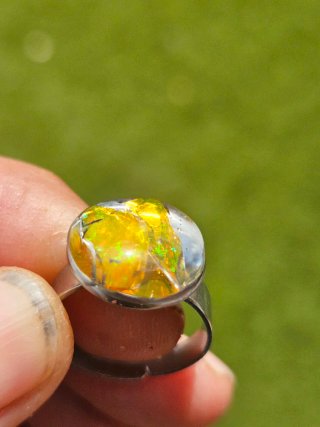 Anillo Ópalo Etíope Multicolor