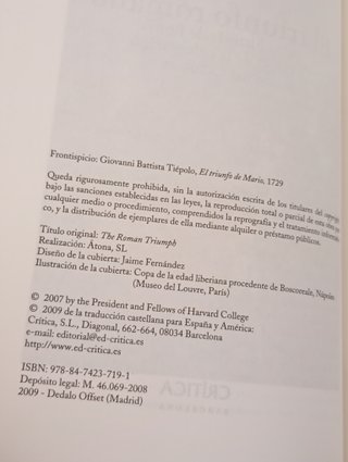 'El triunfo romano', Mary Beard (Crítica, 2008)