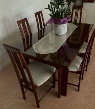 6 Sillas Comedor Madera Tapizadas