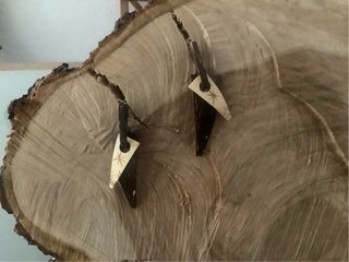 Pendientes madera con piezas móviles