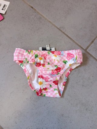 Bañador y braguita niña amarillo lunares