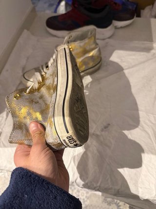 Converse Piel Oro y Plata Talla 41