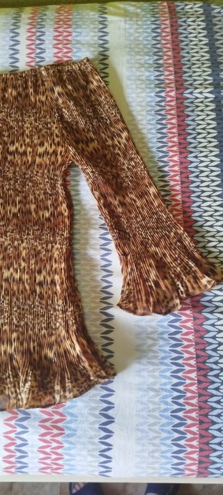 Blusa plisada animal print escote bardot Y2K L