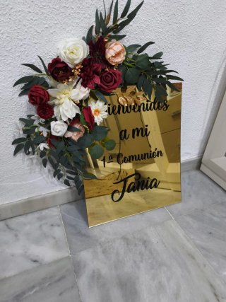Esquinera Flores Marco Dorado