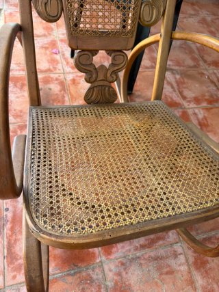 Mecedora Vintage Años 60 Ratán y Madera