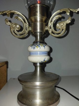Candelabro Vintage Metal y Cerámica