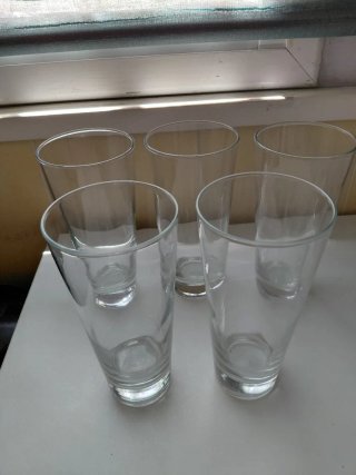 5 Vasos Altos de Cristal