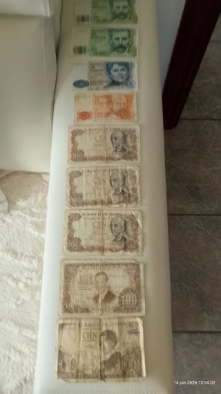 Lote 9 Billetes Pesetas Banco de España