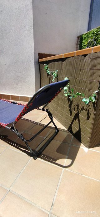 Tumbona plegable azul