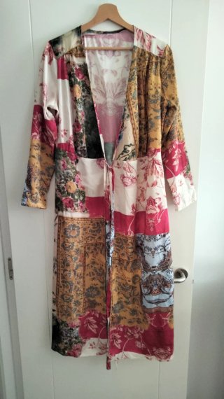 Vestido largo estampado patchwork