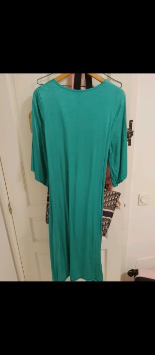 Vestido verde talla única con lazada